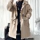 【今季注目】冬 メンズ コート 長袖 シンプル ファッション フード付き ジッパー 無地 ボタン 中長 コート
