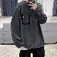 【韓国の人気爆発】プルオーバー  シンプル フアッション メンズ 服装 ラウンドネック 長袖 無地 オールシーズン 切り替えTシャツ・POLOシャツ