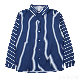 【気質アップ】韓国風 ファッション ポリエステル シンプル 春夏 折り襟 ボタン ストライプ柄 シャツ
