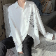 【今だけ超お得】プリント 折り襟 シンプル 長袖 春秋 ファッション カジュアル シングル ブレスト シャツ