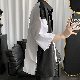 【韓国ファッション】夏 コーデ メンズトレンドコーデ ポリエステル 七分袖 シンプル 折り襟 シングル ブレスト 配色 ボタン シャツ