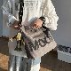【ファッション通販】韓国コーデ トレンドスタイル おしゃれ 帆布 ファスナー 肩掛け プリント カジュアル レトロ 旅行 ポリエステルショルダーバッグ・ハンドバッグ