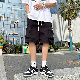 配色 定番 バーミューダ（5分丈） アルファベット 韓国系  ファッション  カジュアル レギュラーウエスト ストリート系 シンプル 夏ショートパンツ