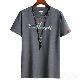Tシャツ メンズ 半袖カジュアル韓国系清新 春夏ラウンドネックプルオーバープリントアルファベットプリントTシャツ・POLOシャツ