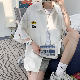  半袖 ボタン カジュアル 切り替え  折襟  無地 シングルブレスト シンプルジャケット韓国 通販 メンズ ファッション