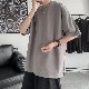 無地プルオーバー半袖ファッションラウンドネック韓国系ボタンTシャツ・POLOシャツ