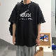 【韓国コーデ】夏コーデ fashion 大人カジュアル ファッション コットン 半袖 シンプル 韓国系 ラウンドネック プルオーバー プリント Tシャツ