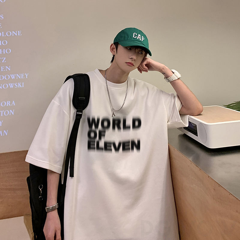半袖ファッション韓国系ラウンドネックプルオーバープリントアルファベットTシャツ・POLOシャツ
