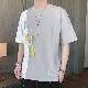 半袖ファッション韓国系ラウンドネックプルオーバープリントアルファベット配色Tシャツ・POLOシャツ