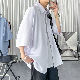 ポリエステル半袖ファッション韓国系一般一般折り襟シングルブレスト無地ボタンカーディガン