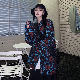 ポリエステル長袖半袖ファッション韓国系ゴスロリ夏折襟ボタンプリントプリントカジュアル・シフォンブラウス