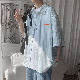  一般 春夏 折り襟 シングルブレスト 無地 ストライプ柄 なし シンプル ファッション モード系 カジュアル 韓国系 ポリエステルシャツ