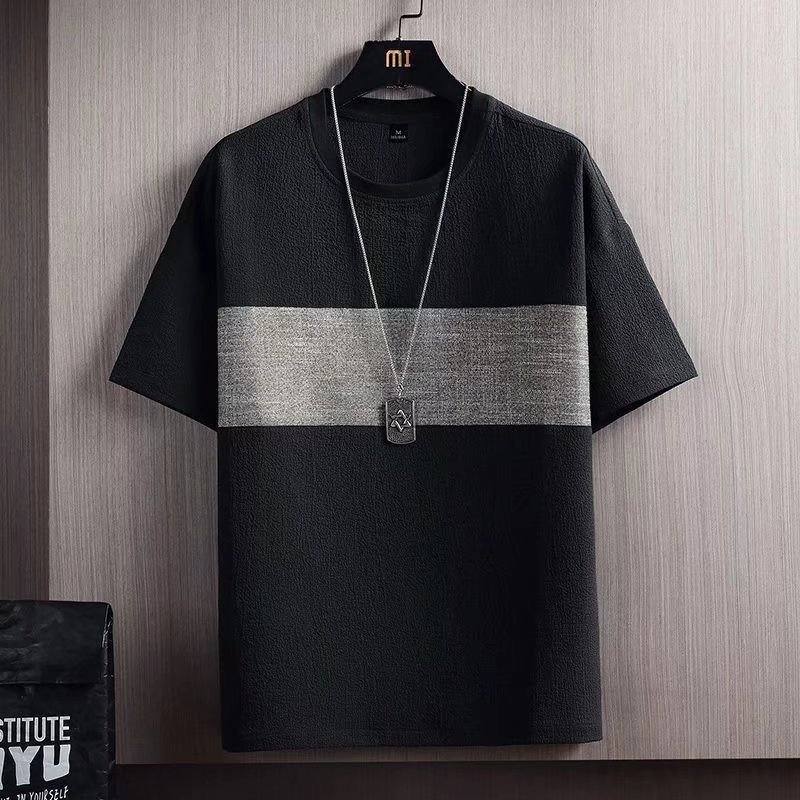 Tシャツ シンプル カジュアル 一般 一般 ラウンドネック プルオーバー プリント 配色 五分袖Tシャツ・POLOシャツ