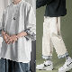 ホワイト/Tシャツ＋カーキ/パンツ/2点セット