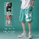 【お買い得】ワイド パンツ メンズ 男性 服装 ファッション ストリート系 韓国系 夏 プリント レギュラー ウエスト バーミューダ（5分丈）ショートパンツ