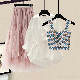ホワイトシャツ+ブルーキャミソール+ピンクスカート