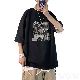 ポリエステル半袖シンプルファッション韓国系ショート丈夏ラウンドネックプルオーバープリントTシャツ・POLOシャツ