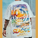 ポリエステル半袖シンプルファッションカジュアルストリート系韓国系北ヨーロッパ系一般一般夏ラウンドネックプルオーバーホワイトブラックレッドプリント20~30代20~40代プリントTシャツ・POLOシャツ