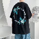 【一枚で視線を奪う】韓国 ファッション メンズ 半袖 カジュアル 韓国系 ラウンドネック プルオーバー プリント Tシャツ・POLOシャツ