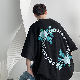 【一枚で視線を奪う】韓国 ファッション メンズ 半袖 カジュアル 韓国系 ラウンドネック プルオーバー プリント Tシャツ・POLOシャツ