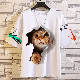 【人気 通販 おすすめ】メンズ 韓国 ファッション おしゃれ 猫 ポリエステル 半袖 シンプル 夏 ラウンドネック プルオーバー プリント 動物柄 Tシャツ・POLOシャツ