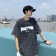 ラウンドネックプルオーバープリントアルファベットプリントシンプルファッションモード系カジュアルレトロトレンド定番ストリート系韓国系シャツ