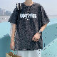 ラウンドネックプルオーバープリントアルファベットプリントシンプルファッションモード系カジュアルレトロトレンド定番ストリート系韓国系シャツ