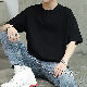 【シンプルデザイン】韓国 通販 おすすめ ファッション ポリエステル 半袖 シンプル 夏 ラウンドネック プルオーバー 無地 Tシャツ・POLOシャツ