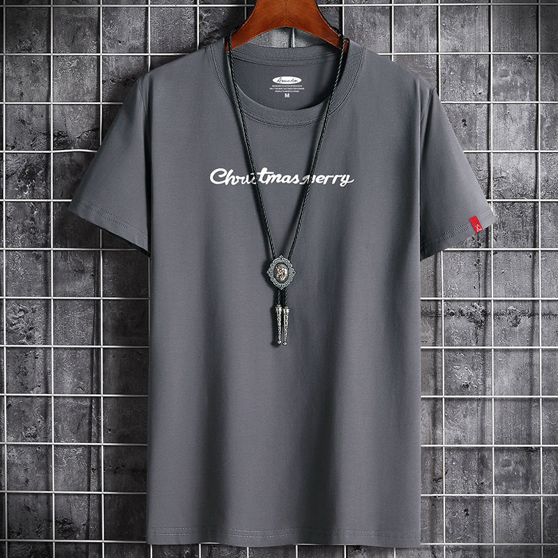 コットン半袖シンプルファッションカジュアル一般一般ラウンドネックプルオーバープリントアルファベットTシャツ・POLOシャツ