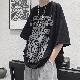 【おしゃれ度アップ】メンズ ファッション モード系 カジュアル レトロ トレンド 定番 韓国系 ラウンドネック プルオーバー プリント アルファベット シンプル Tシャツ