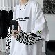 【ストリート系 韓国系 】ファッション モード系 カジュアル トレンド シンプル ゼブラ柄 レイヤード / 重ね着風 ポリエステル 長袖 ラウンドネック プルオーバー Tシャツ・POLOシャツ