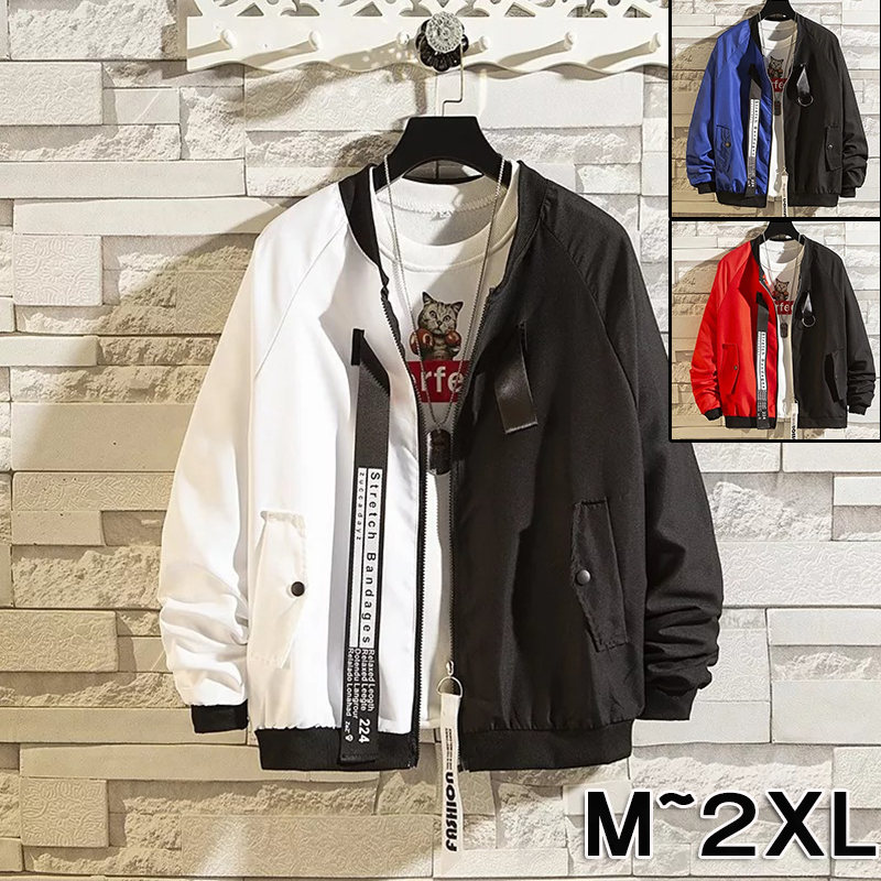 【流行の予感】人気アイテム シンプル ファッション ジッパー ファスナー 配色 アウター ジャケット