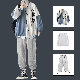 【大人気】韓国ストリート系 ファッション メンズ モード系 シンプル ファッション スタンドネック シングルブレスト アルファベット 配色 コットン セットアップ