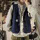 【見逃し厳禁】冬 メンズ コート 長袖 シンプル レイヤード ストリート系 フード付き ジッパー ストラップ 配色 ジャケット