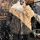  長袖 ファッション カジュアル 一般 一般 折り襟 ジッパー 切り替え エイジング加工 配色 ラムウールジャケット