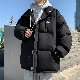  長袖 シンプル ファッション カジュアル 通勤/OL ストリート系 韓国系 フェミニン 一般 一般 冬 フード付き ジッパー ボタン ファスナー プリント アルファベット 配色 ボタン レイヤード / 重ね着風 ノームコア ポリエステル綿コート・ダウンジャケット
