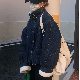  デニム スエード生地 長袖 シンプル ファッション カジュアル レトロ ストリート系 韓国系 一般 一般 冬 スタンドネック ボタン 無地 ボタン クローズドバック 細身シルエット 骨格ナチュラル 上品見え オーバーサイズ感 休日 防寒綿コート
