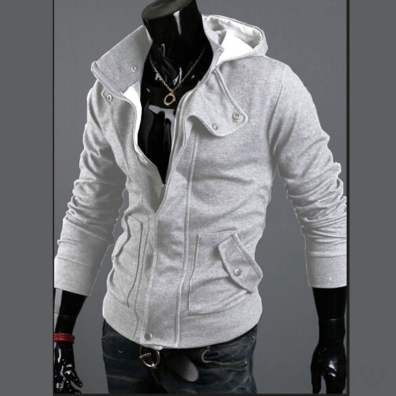 【トレンドアイテム】ジャケット メンズファッション 人気 春 冬 秋 フード付き ジッパー 切り替え 無地ジャケット