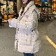  長袖 シンプル ファッション カジュアル 韓国系 一般 一般 スタンドネック フード付き ジッパー シングルブレスト 切り替え 総柄 低身長 大きめのサイズ感 休日綿コート