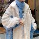 【ペアルック カップル】長袖 シンプル ファッション 韓国系 一般 一般 スタンドネック ジッパー 切り替え アルファベット 配色ジャケット