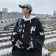 長袖ファッションカジュアルレトロストリート系韓国系一般一般春秋フード付きボタン切り替え刺繍プリントプリントボタンポリエステルジャケット
