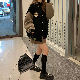  長袖 シンプル カジュアル 韓国系 一般 一般 冬 秋 ラウンドネック シングルブレスト 切り替え 配色 ポリエステルジャケット
