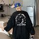 スウェット 秋 コーデ メンズTシャツ メンズ長袖 シンプル ファッション カジュアル 定番 韓国系 一般 一般 ラウンドネック プルオーバー プリント アルファベット プリントパーカー・トレーナー