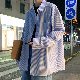 シャツ メンズ長袖 シンプル ファッション カジュアル ストリート系 定番 韓国系 一般 一般 折り襟 シングルブレスト ストライプ柄 なしシャツ