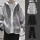 韓国 ファッション【上品なシルエット 】カッコイイ オシャレ Ｔシャツ ジャケット カジュアルパンツ ストリート 系 メンズ ジッパー 無地 コットン シンプル セットアップ