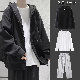 ブラック/ジャケット+ホワイト/Tシャツ+グレー/パンツ