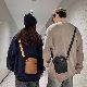 韓国 ファッション【人気上昇中】ストリート 系 メンズ PU ファスナー 肩掛け 斜め掛け 無地 カジュアル ショルダーバッグ
