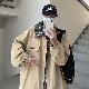 長袖 ファッション カジュアル レトロ ストリート系 韓国系 一般 一般 春 秋 折り襟 ボタン チェック柄 配色 ボタン レイヤード / 重ね着風 ポリエステルジャケット