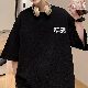 【個性的なデザイン】半袖 春 ファッション カジュアル 韓国ファッション オシャレ 夏 秋ラウンドネック プルオーバー プリント アルファベット メンズ Tシャツ POLOシャツ