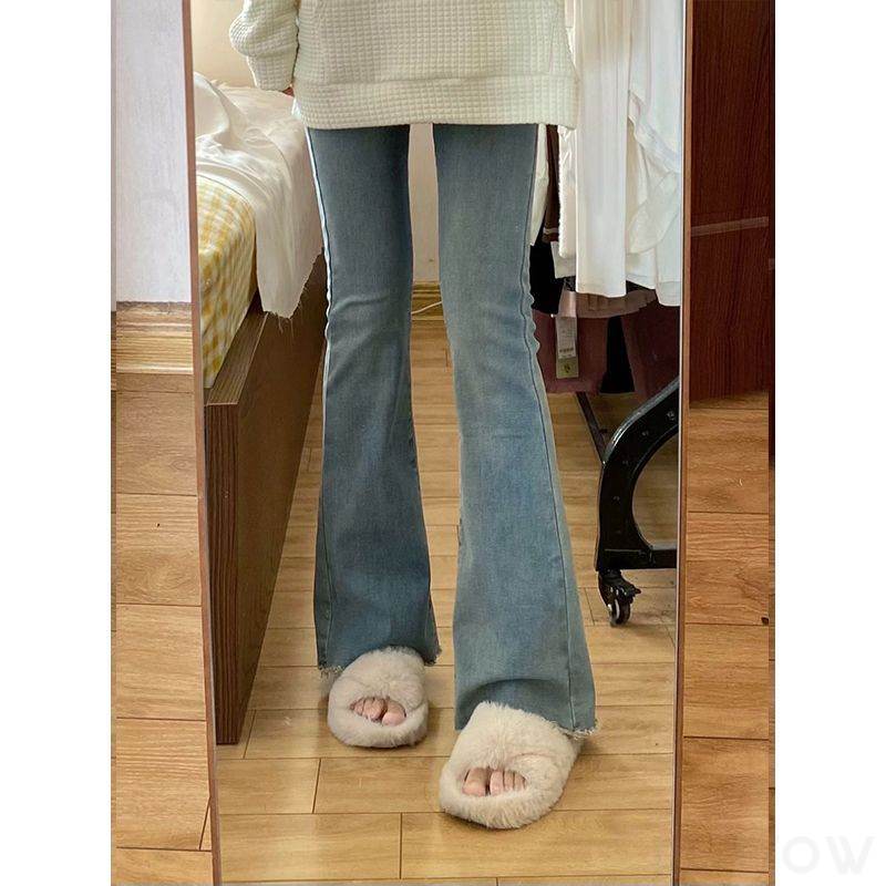 その他 シンプル 韓国ファッション オシャレ 服 春 服 レギュラーウエスト ロング丈 無地 なし 大きめのサイズ感デニムパンツ